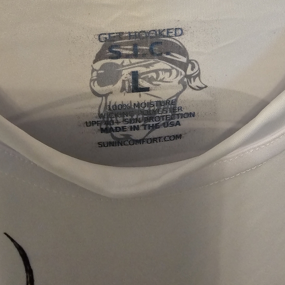 GET HOOKED S.I.C. HOGFISH L/S WHITE NEW WITH TAGS Made in the USA - Picture 2 of 9